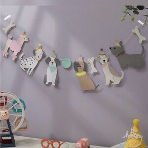 Matching Dog Birthday Banner & Cupcake Toppers